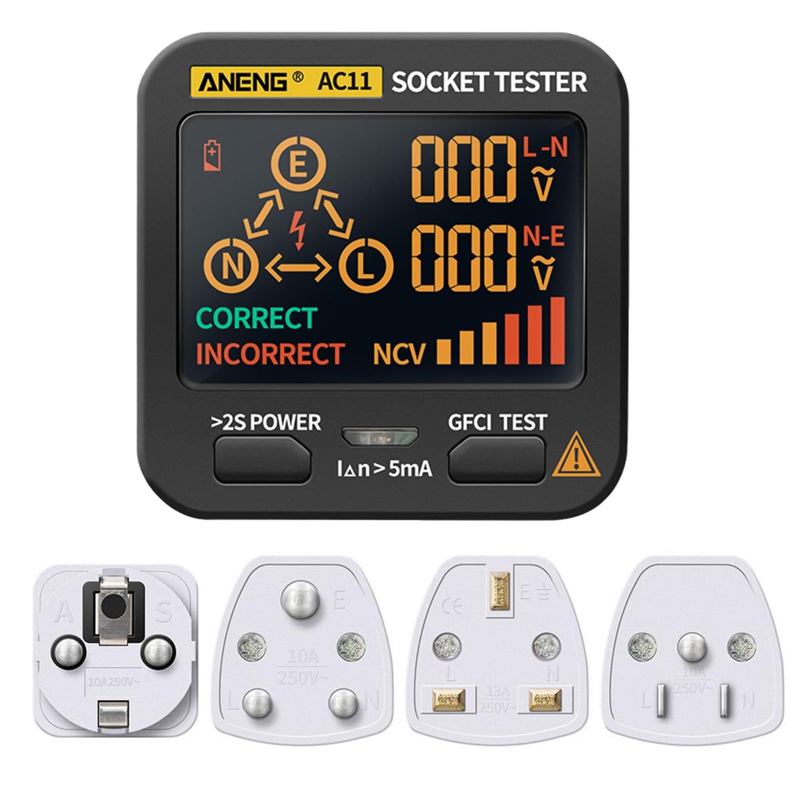 AC11 Digital Smart Socket Tester Wall Plug Breaker Finder RCD NCV Test