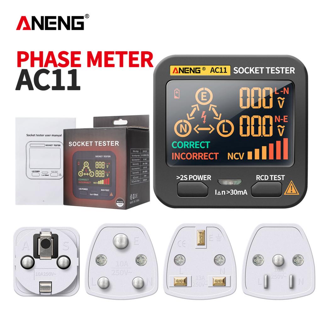 Socket Tester Circuit Polarity Voltage Detector EU Plug Breaker Outlet Test