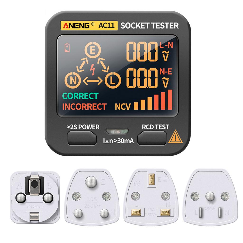 Smart Socket Tester Voltage Test Socket AU Plug Ground Zero Line Measurement