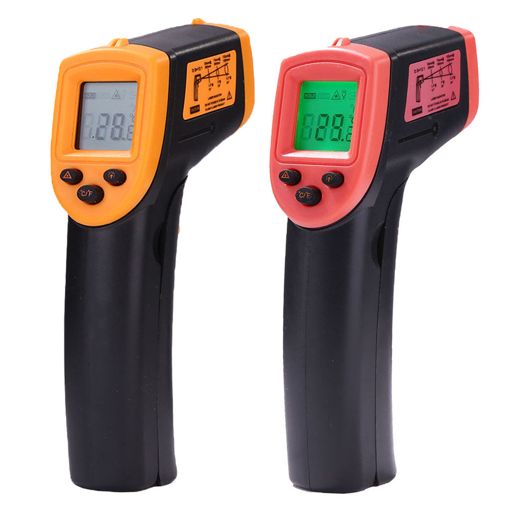 Handheld Laser Infrared Thermometer Backlit Red