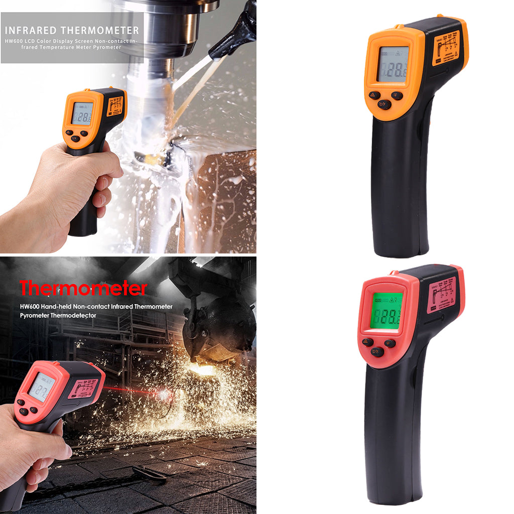 Handheld Laser Infrared Thermometer Backlit Red