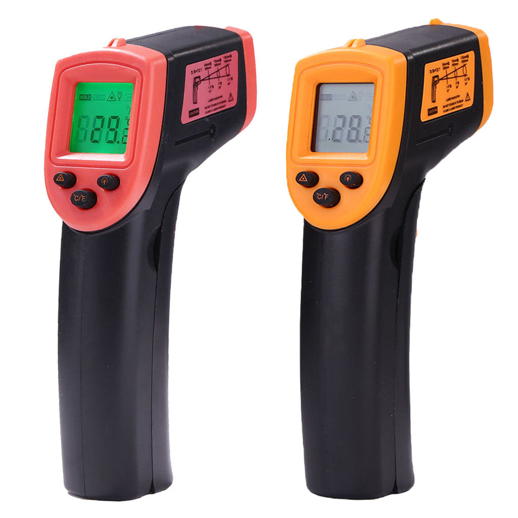 Handheld Laser Infrared Thermometer Backlit Red