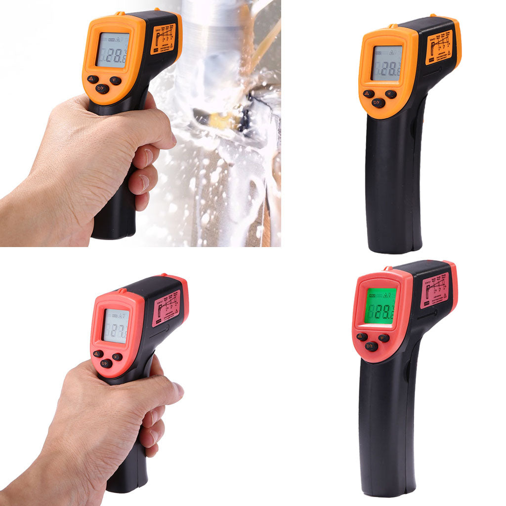 Handheld Laser Infrared Thermometer Backlit Red