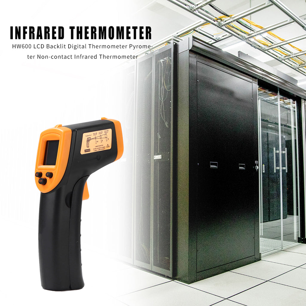 Handheld Laser Infrared Thermometer Backlit Yellow