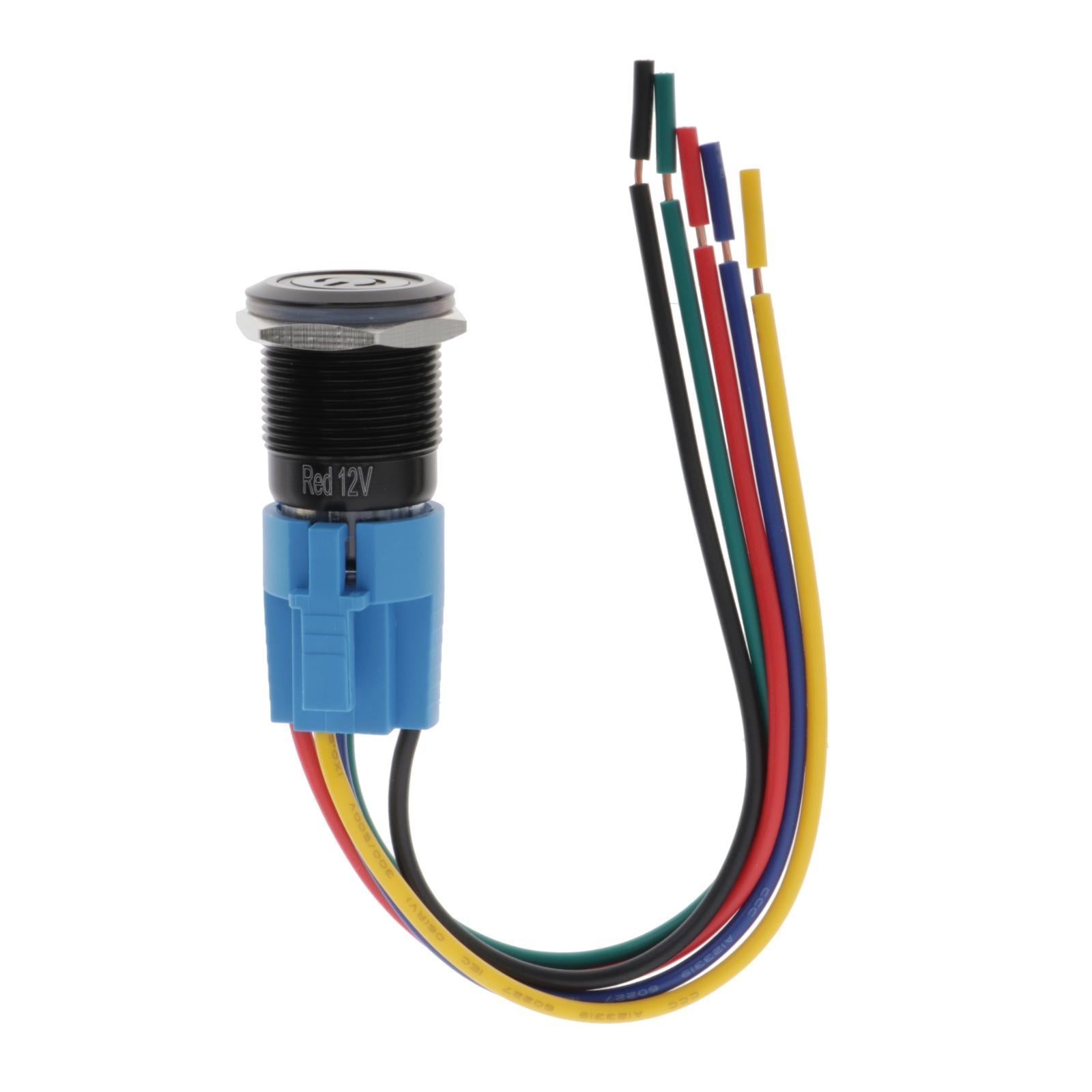 12V Red LED Power Button Latching Switch Push Button Starter Switch On/Off