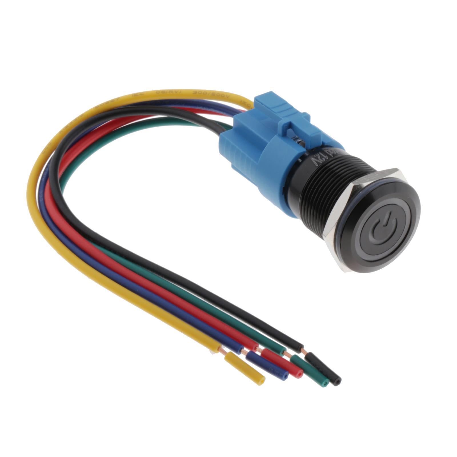 12V Red LED Power Button Latching Switch Push Button Starter Switch On/Off