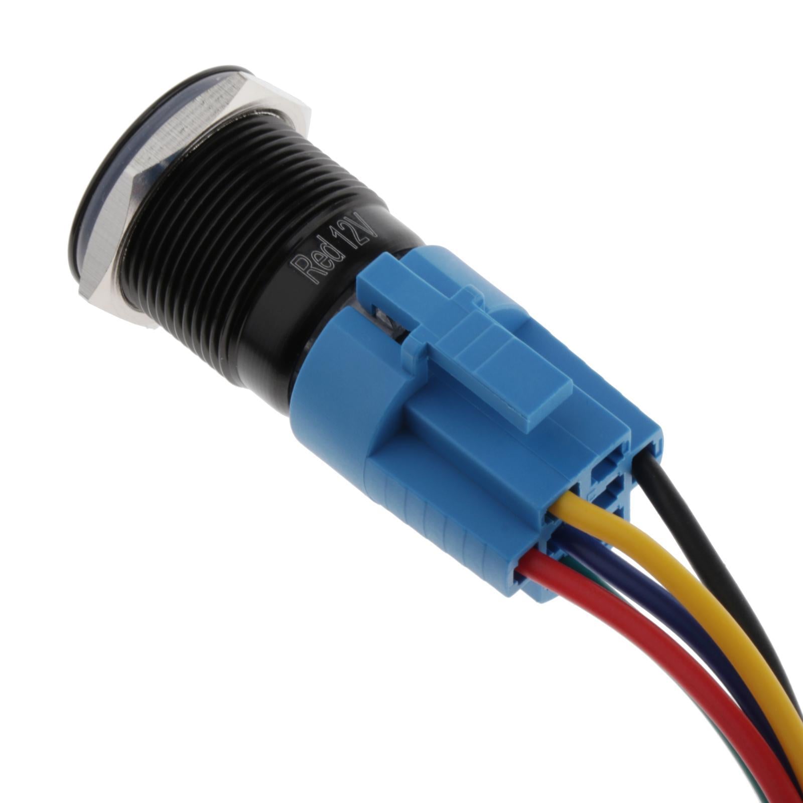 12V Red LED Power Button Latching Switch Push Button Starter Switch On/Off