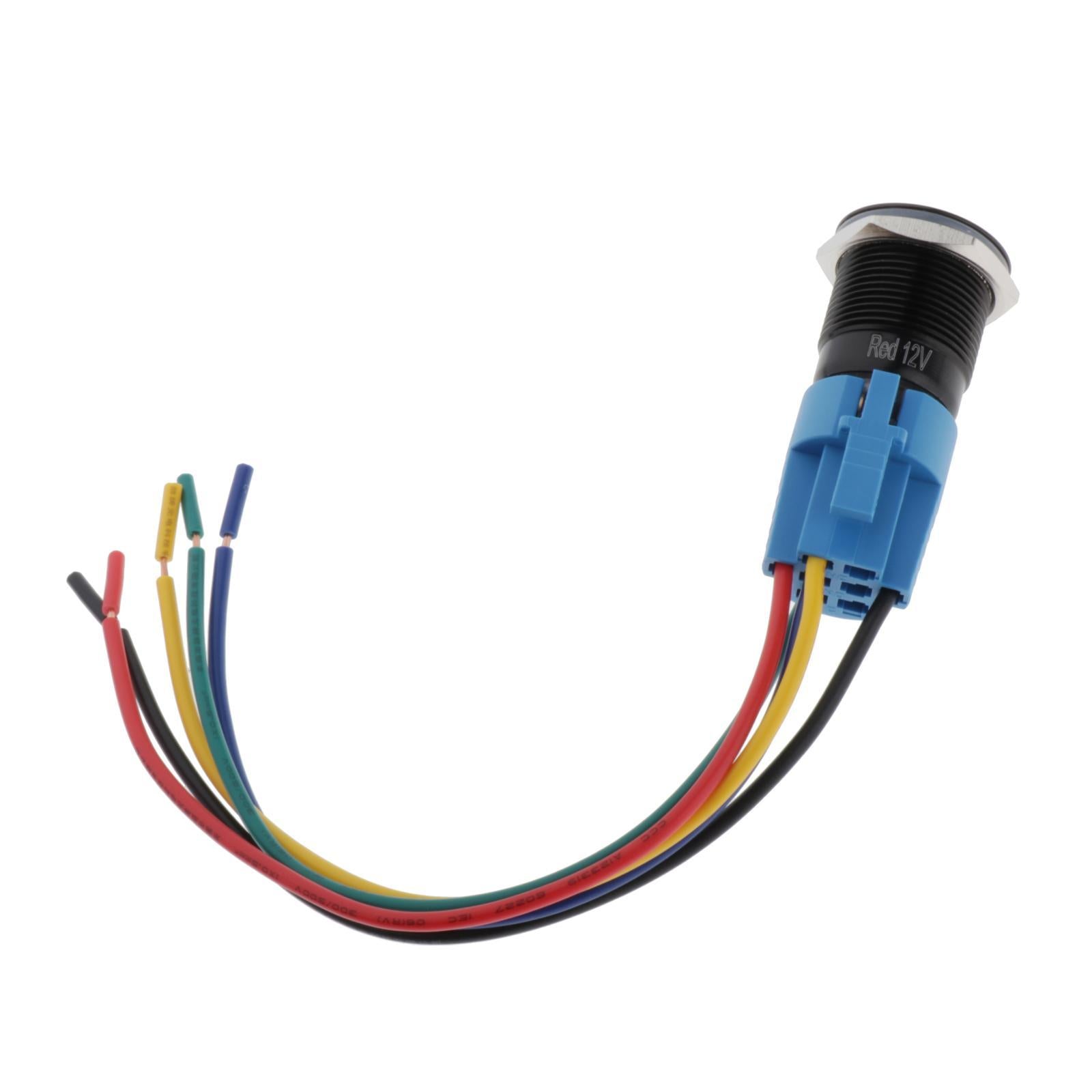 12V Red LED Power Button Latching Switch Push Button Starter Switch On/Off