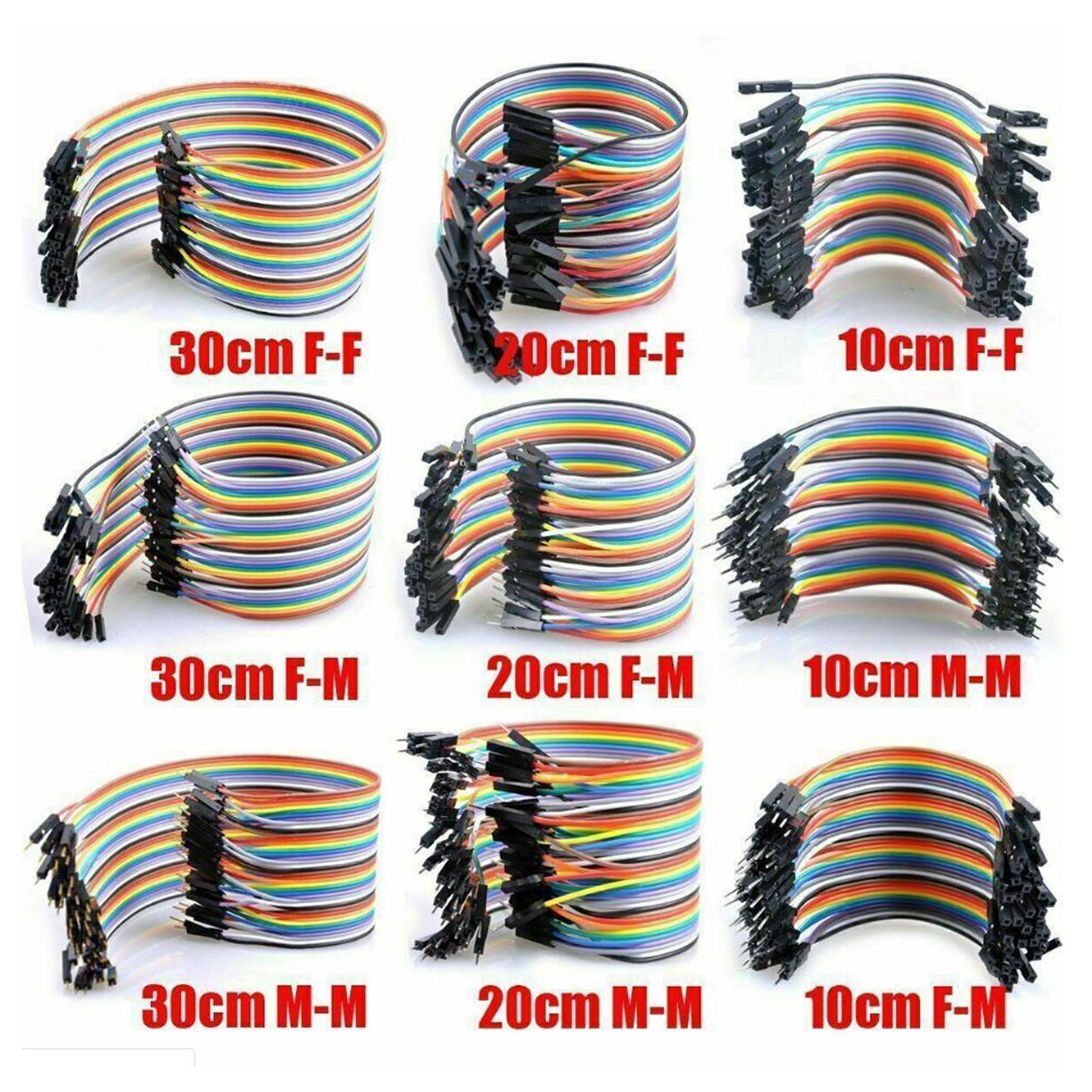 Dupont Jumper Wire Breadboard Jumper Wire Assorted Kit 40pcs M to F 10cm