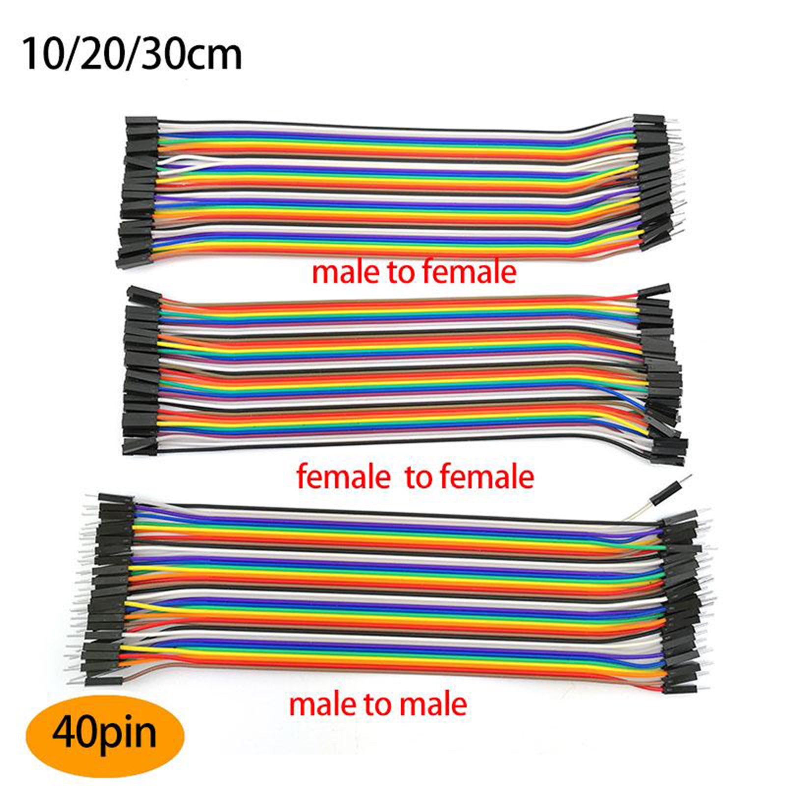Dupont Jumper Wire Breadboard Jumper Wire Assorted Kit 40pcs F to F 20cm