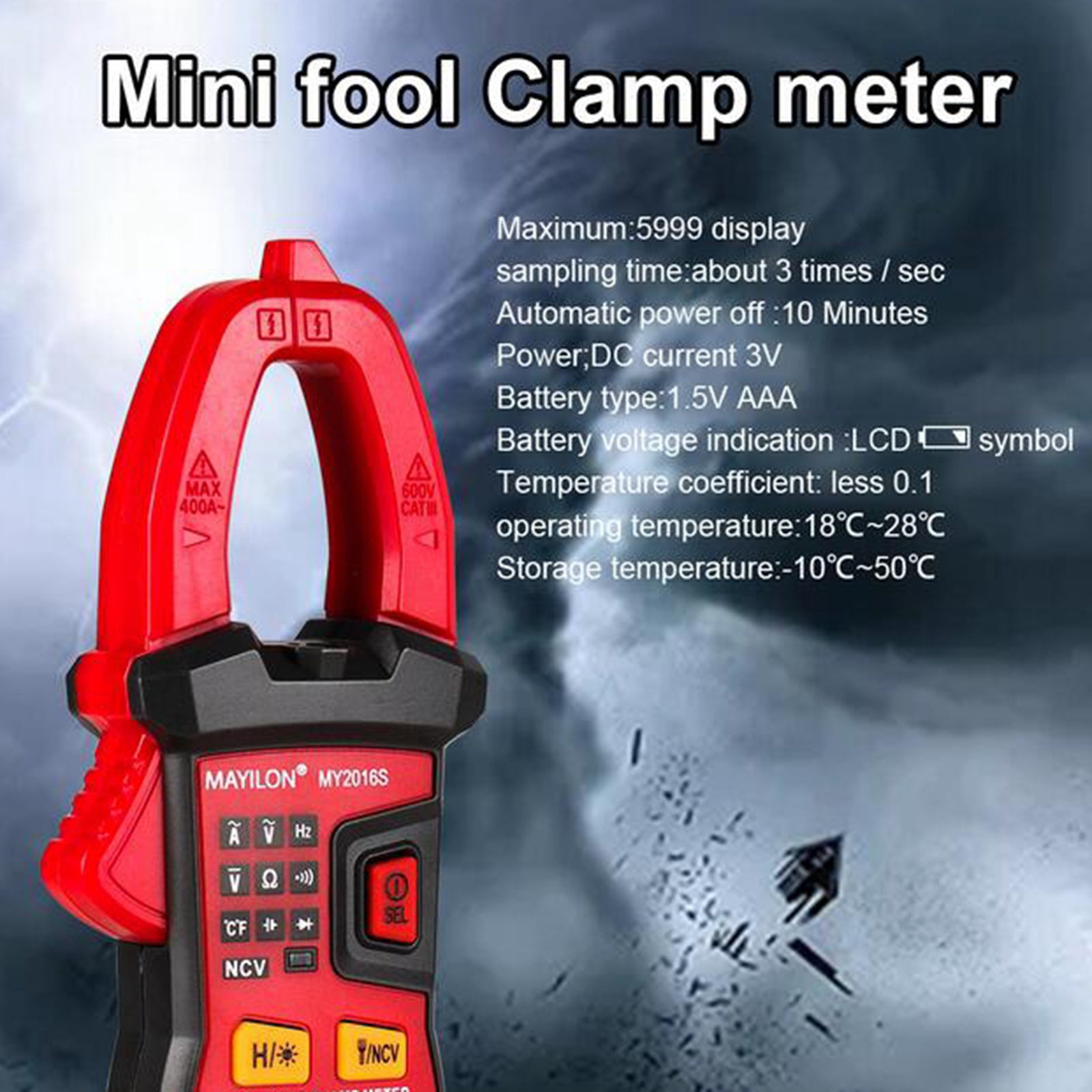 Digital Clamp Multimeter Voltage Tester Auto-ranging Measures Current Volt