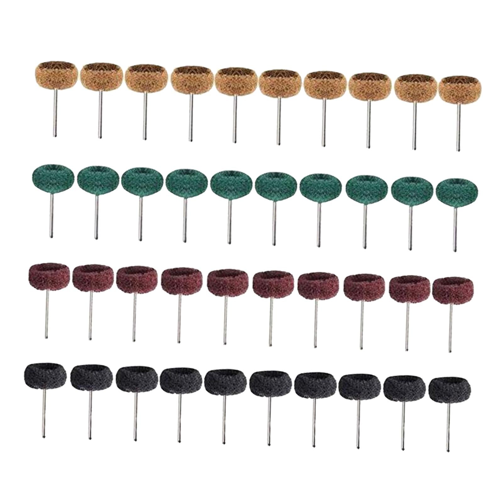 3mm Abrasive Nylon Polishing Buffing Wheels Rotary Tool Set 4 Colors 40pcs