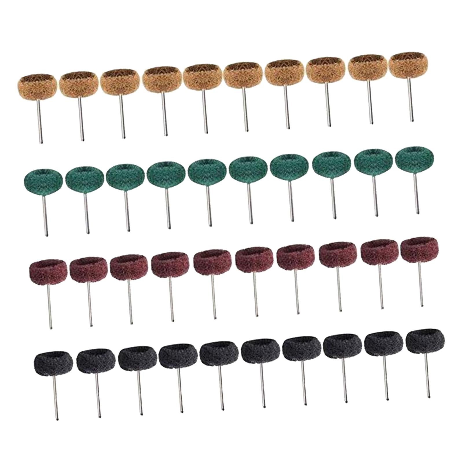 3mm Abrasive Nylon Polishing Buffing Wheels Rotary Tool Set 4 Colors 40pcs