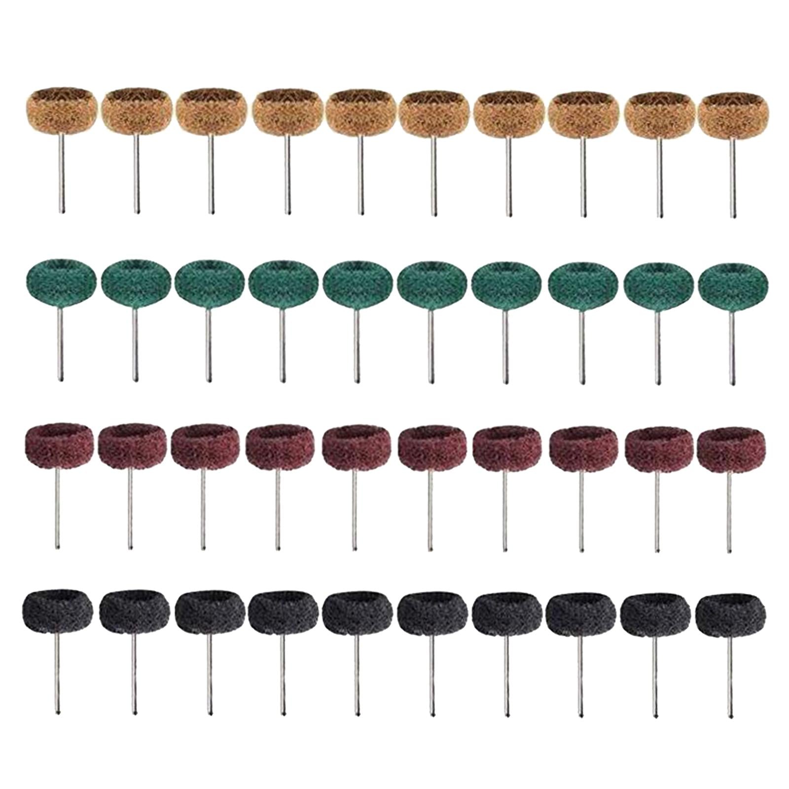3mm Abrasive Nylon Polishing Buffing Wheels Rotary Tool Set 4 Colors 40pcs