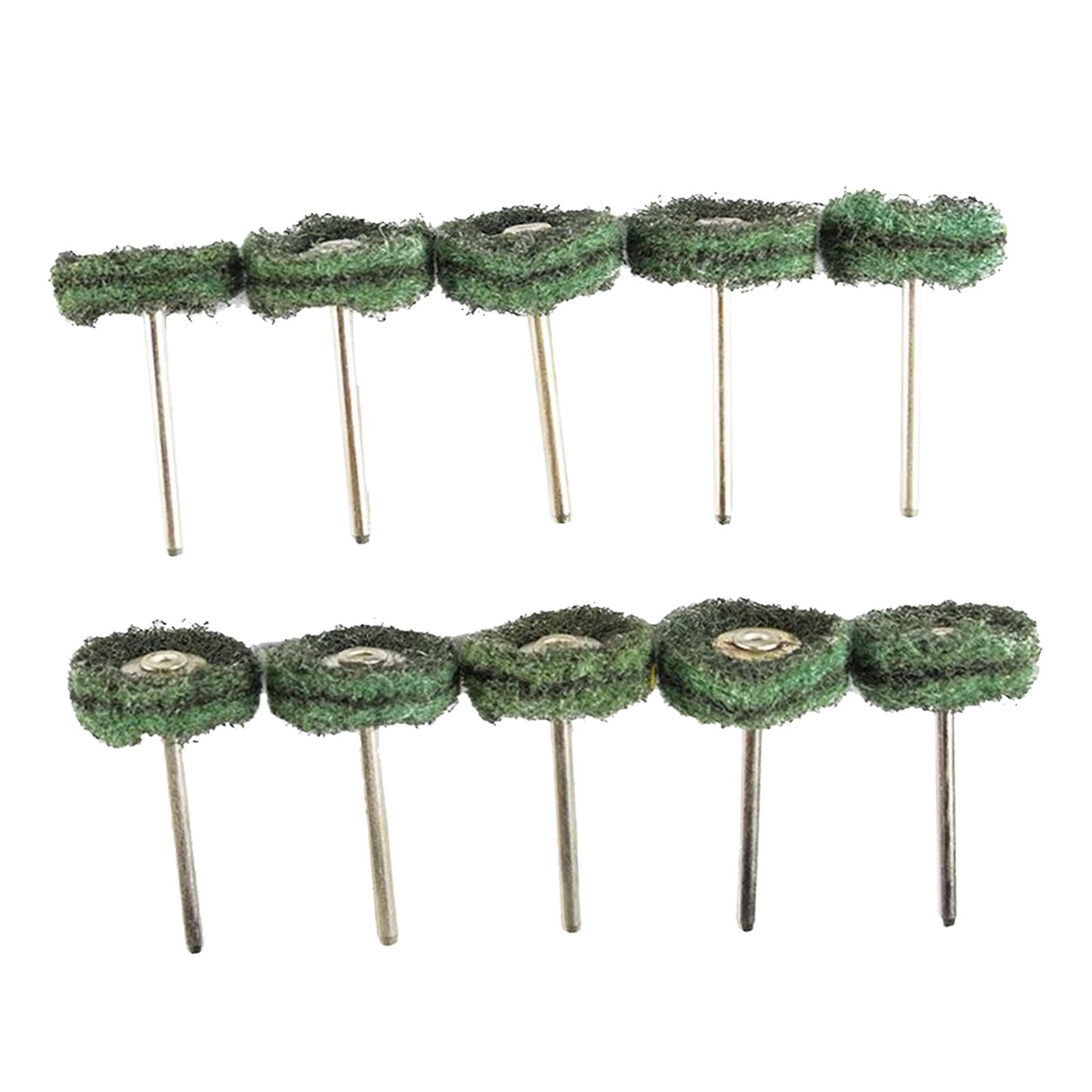 3mm Abrasive Nylon Polishing Buffing Wheels Rotary Tool Set Green 10pcs