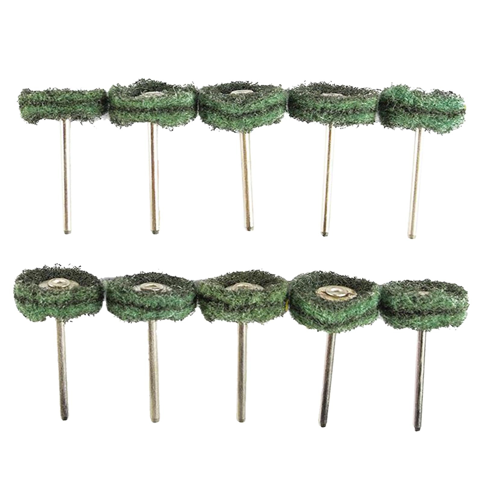 3mm Abrasive Nylon Polishing Buffing Wheels Rotary Tool Set Green 10pcs