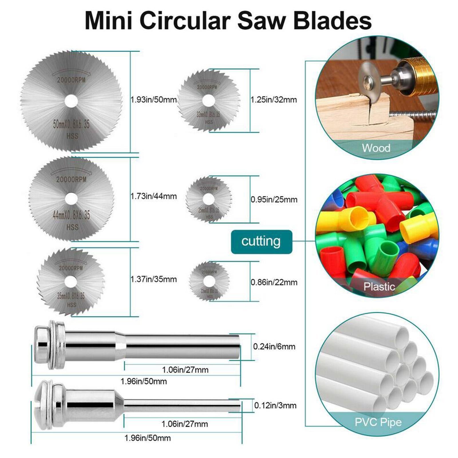 60Pcs Diamond Cutting Wheel with Mandrel and HSS Saw Blade Rotary Tool