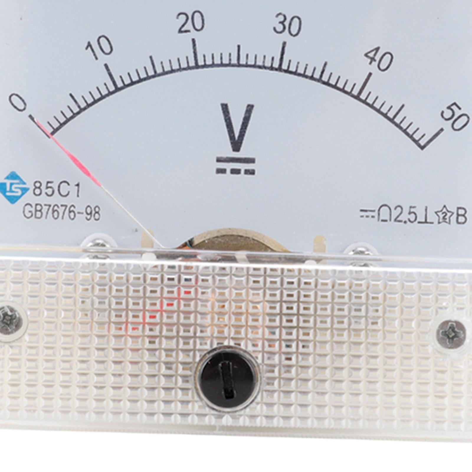 85C1 Analog Panel Meter Voltmeter DC Volt Voltage Meter Gauge DC 0-50V