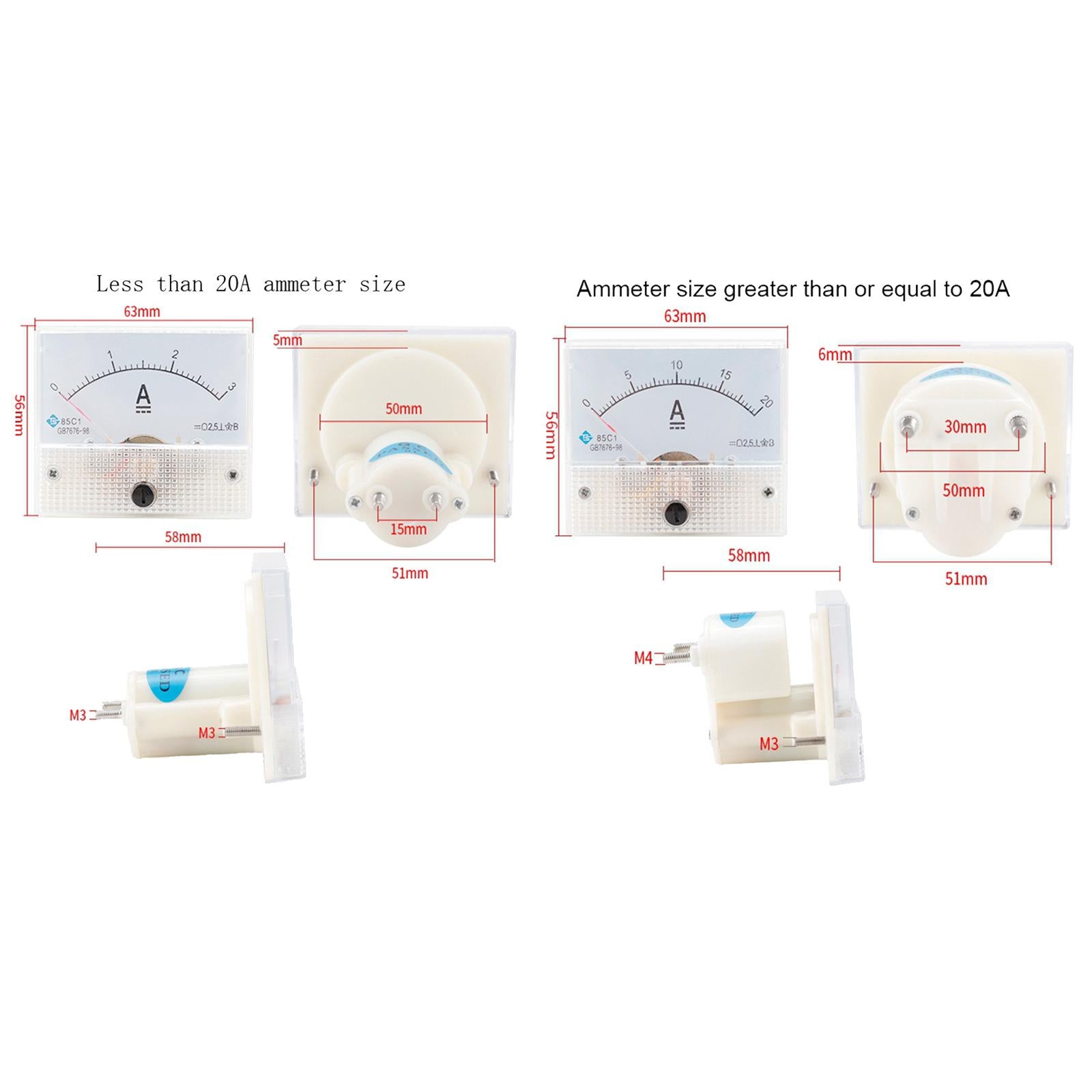 Analog Panel AMP Microamp Current Ammeter Meter Gauge DC DC 0-500uA