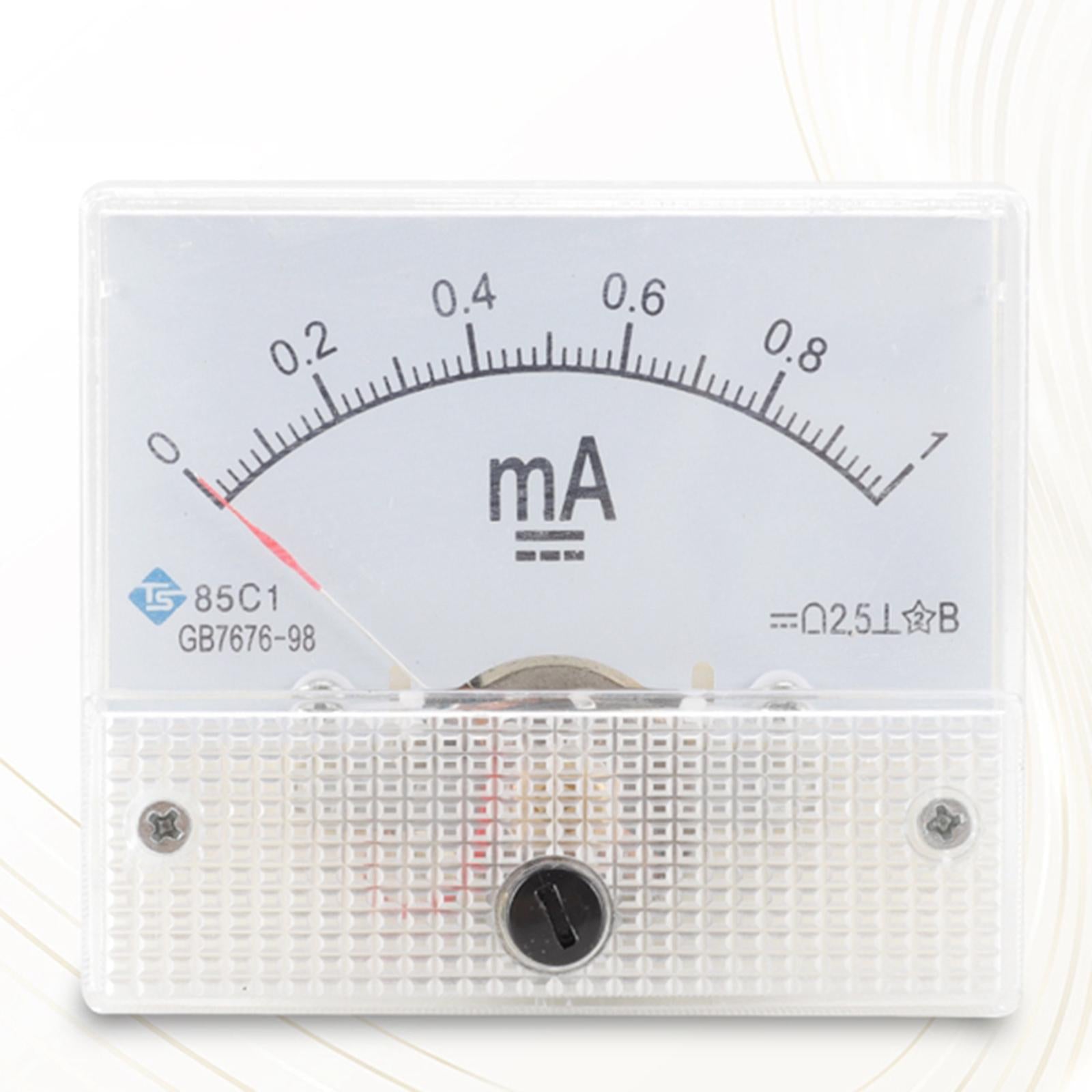 Rectangular Needle DC Ammeter Current Panel Meter Class 2.5 Charging Battery 0-1MA