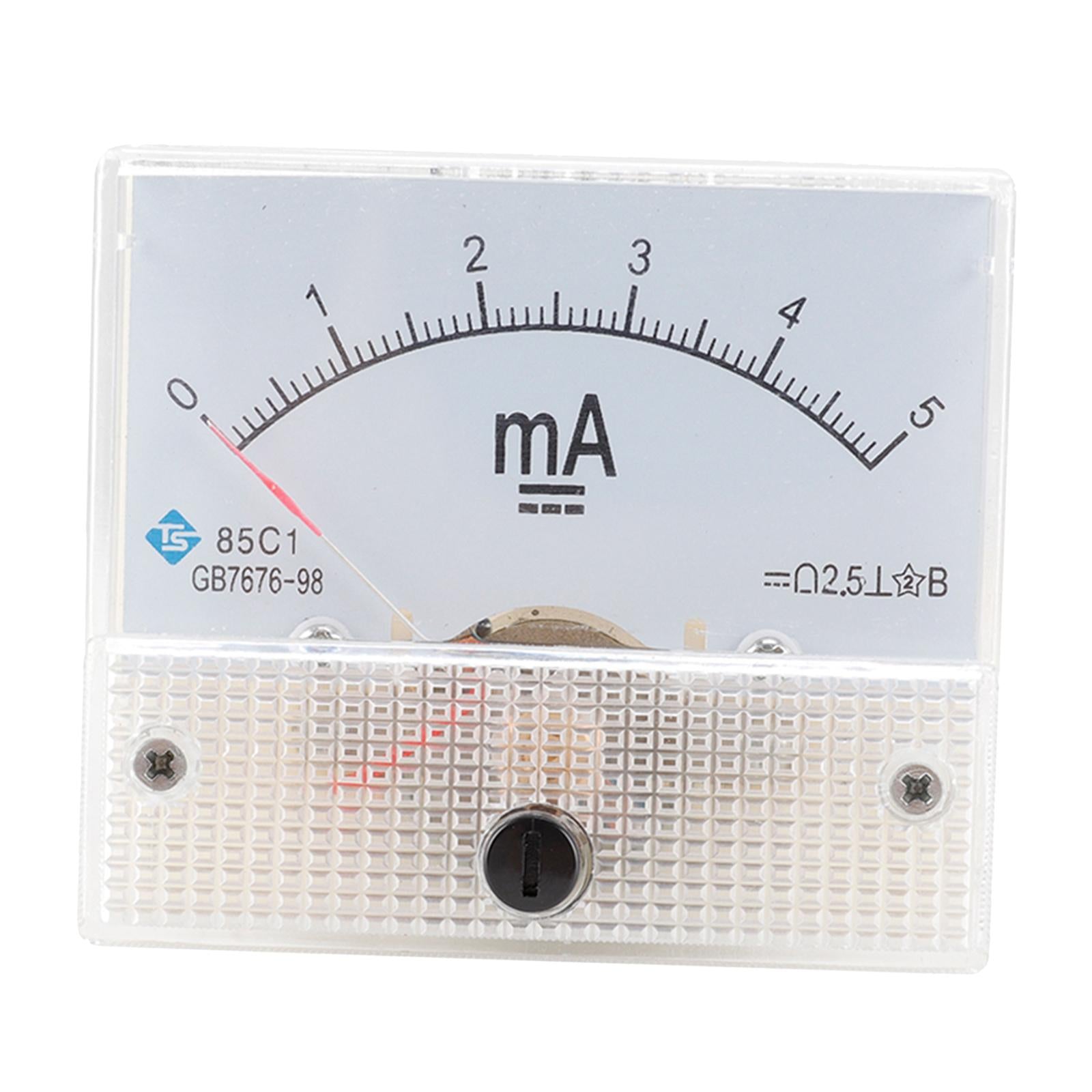 Rectangular Needle DC Ammeter Current Panel Meter Class 2.5 Charging Battery 0-5MA