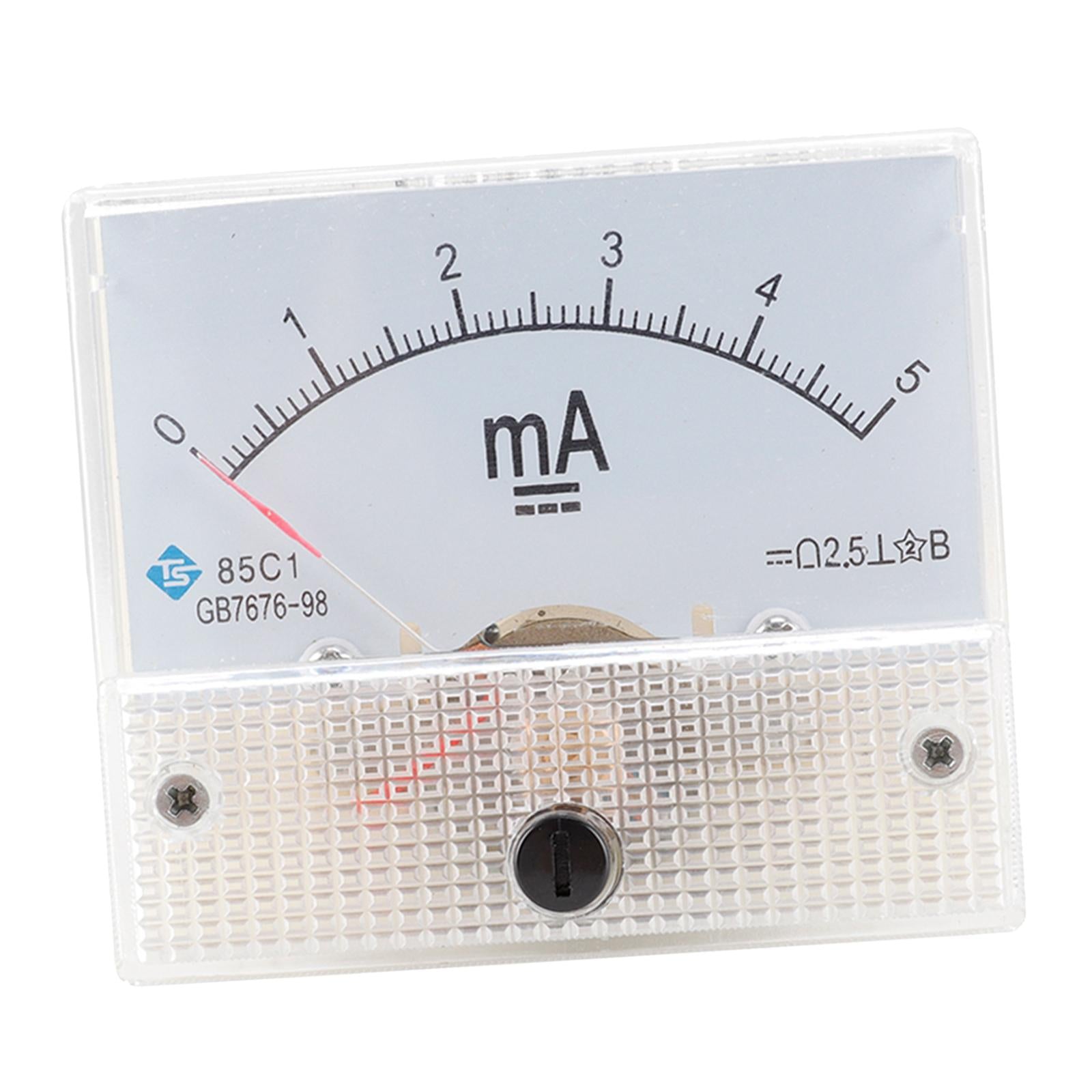 Rectangular Needle DC Ammeter Current Panel Meter Class 2.5 Charging Battery 0-5MA