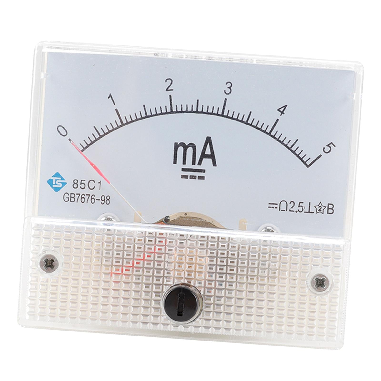 Rectangular Needle DC Ammeter Current Panel Meter Class 2.5 Charging Battery 0-5MA