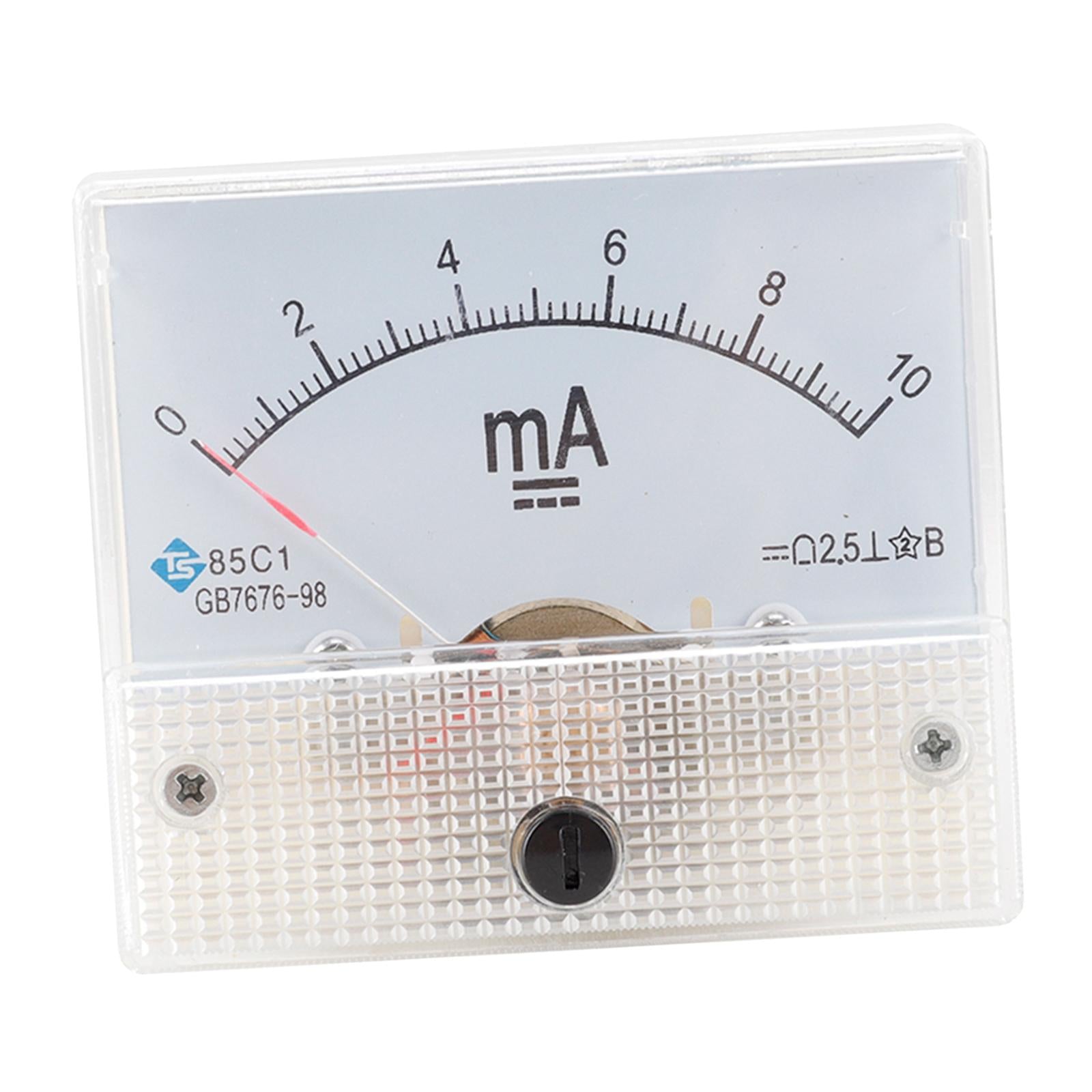Rectangular Needle DC Ammeter Current Panel Meter Class 2.5 Charging Battery 0-10MA