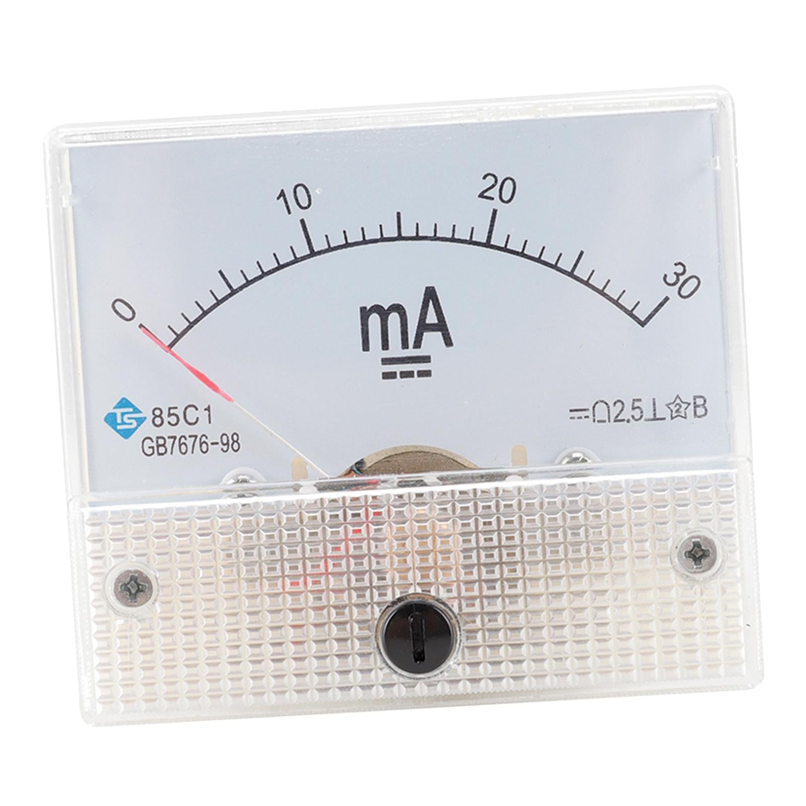 Rectangular Needle DC Ammeter Current Panel Meter Class 2.5 Charging Battery 0-30MA