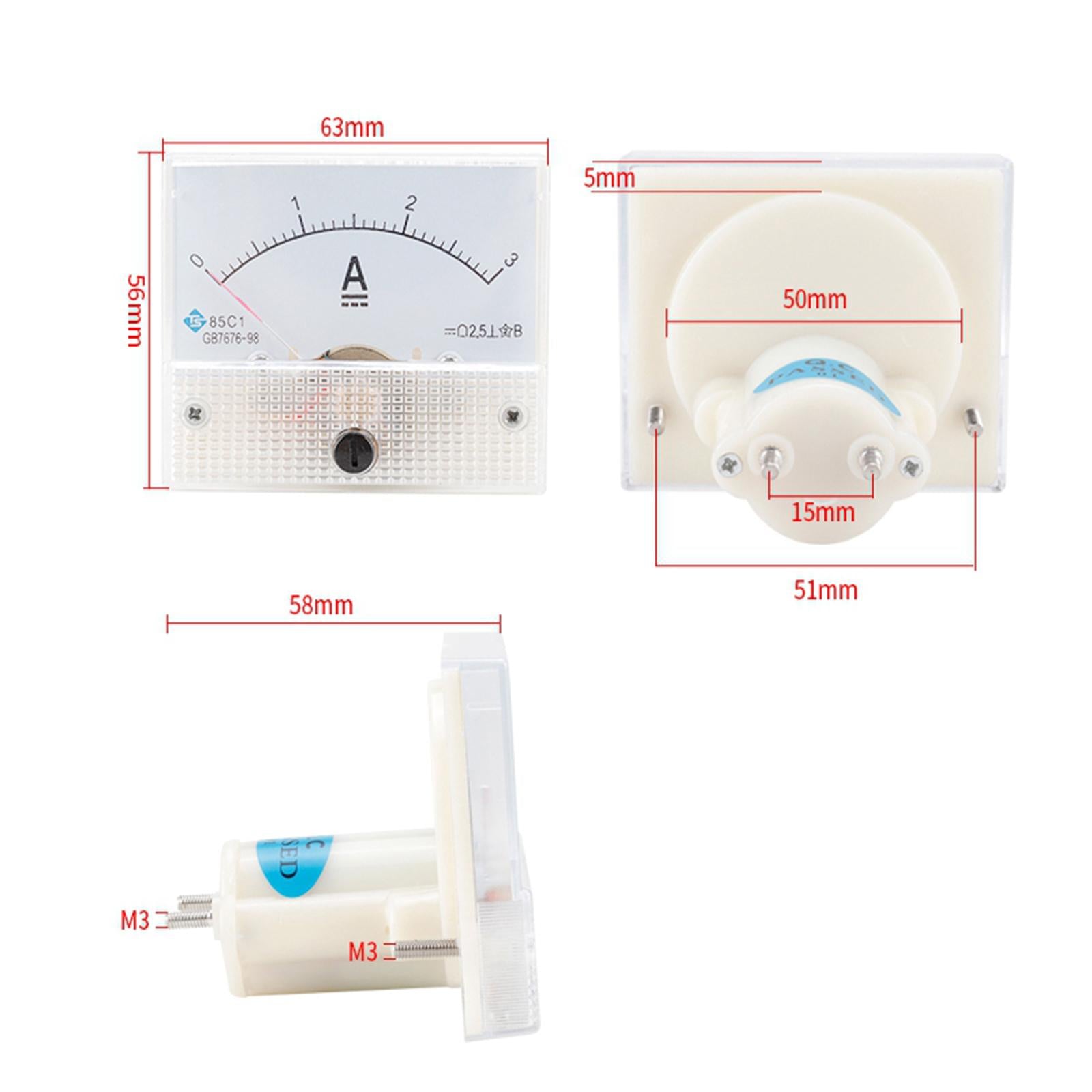 Rectangular Needle DC Ammeter Current Panel Meter Class 2.5 Charging Battery 0-50MA