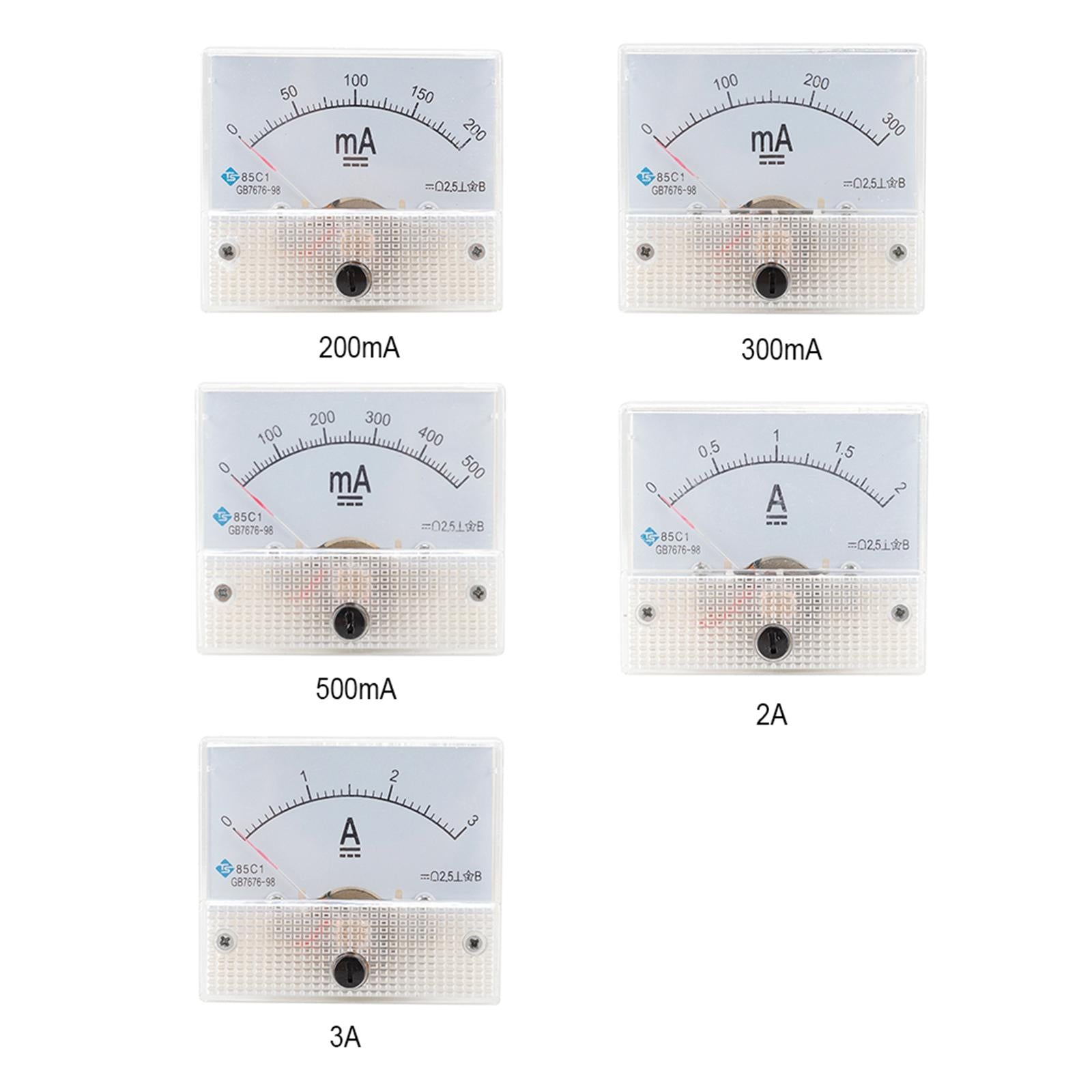 Rectangular Needle DC Ammeter Current Panel Meter Class 2.5 Charging Battery 0-50MA