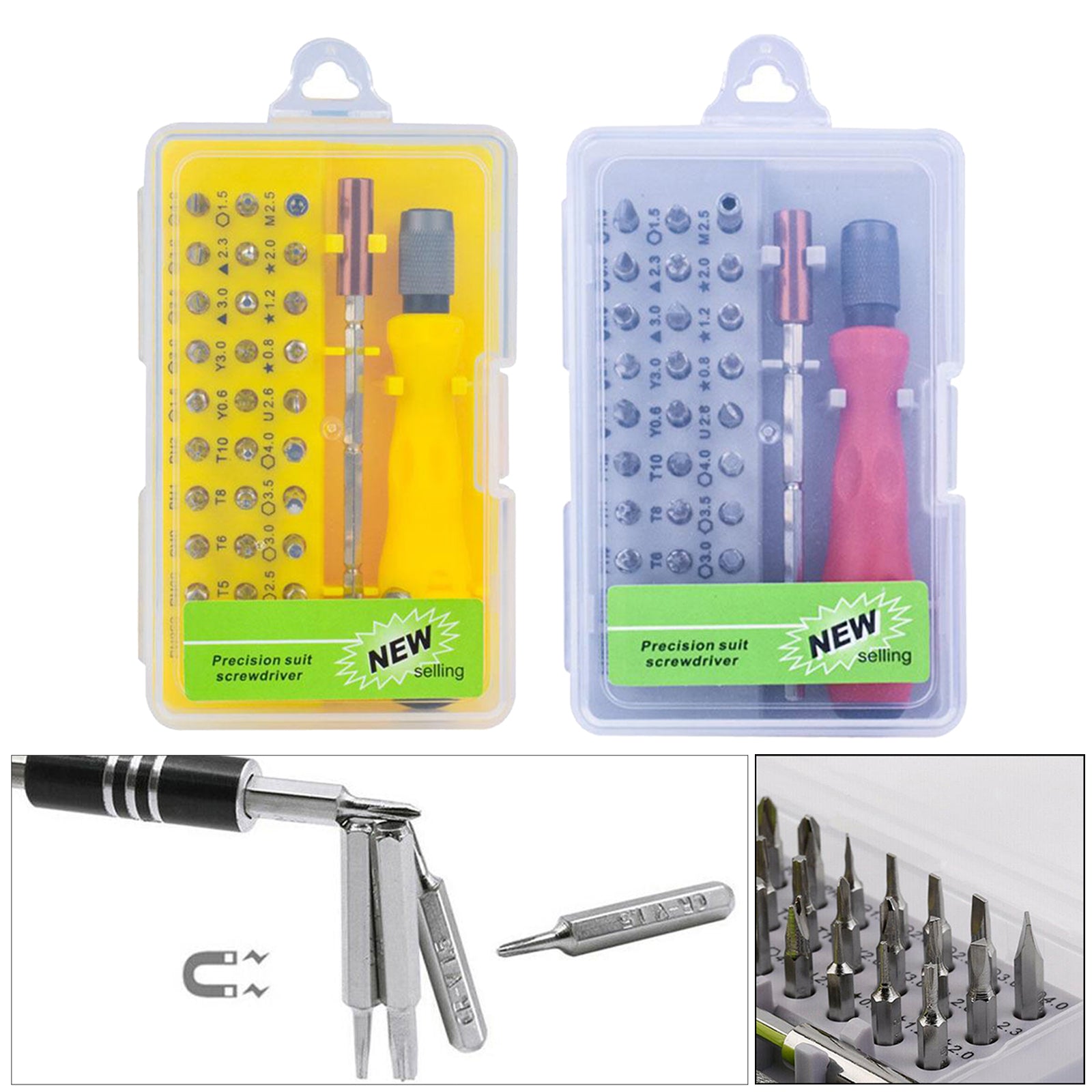 Precision Screwdriver Set Computer Mobilephone Watch Glasses Repairing Yellow