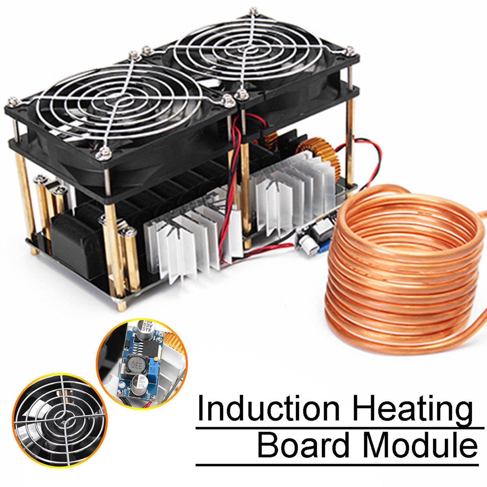 1800W ZVS Induction Heating Board Module Flyback Driver Heater with coil 50A