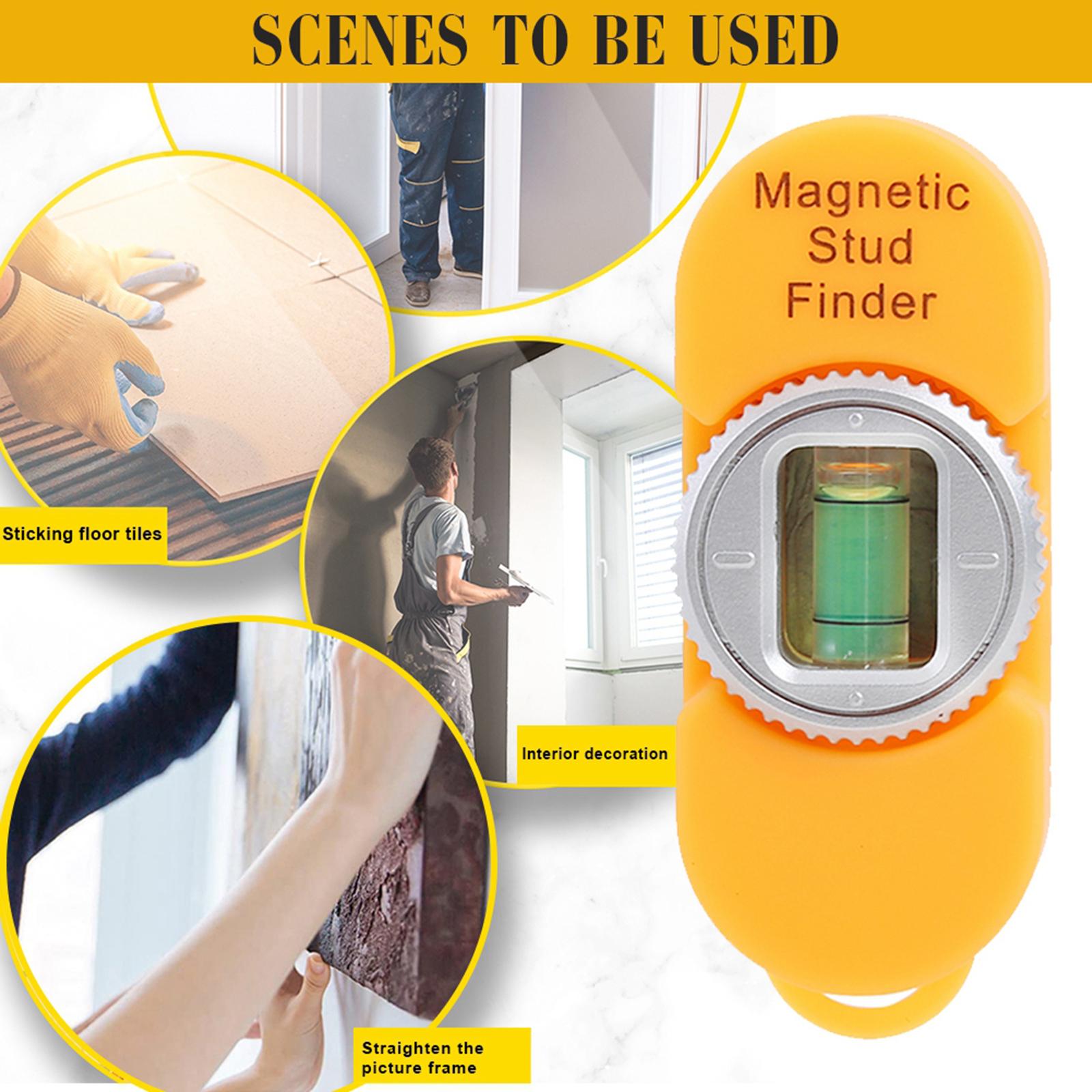 Magnetic Stud Finder Pocket Sized, Powerful Drywall Screw and Nail Locator Orange_A
