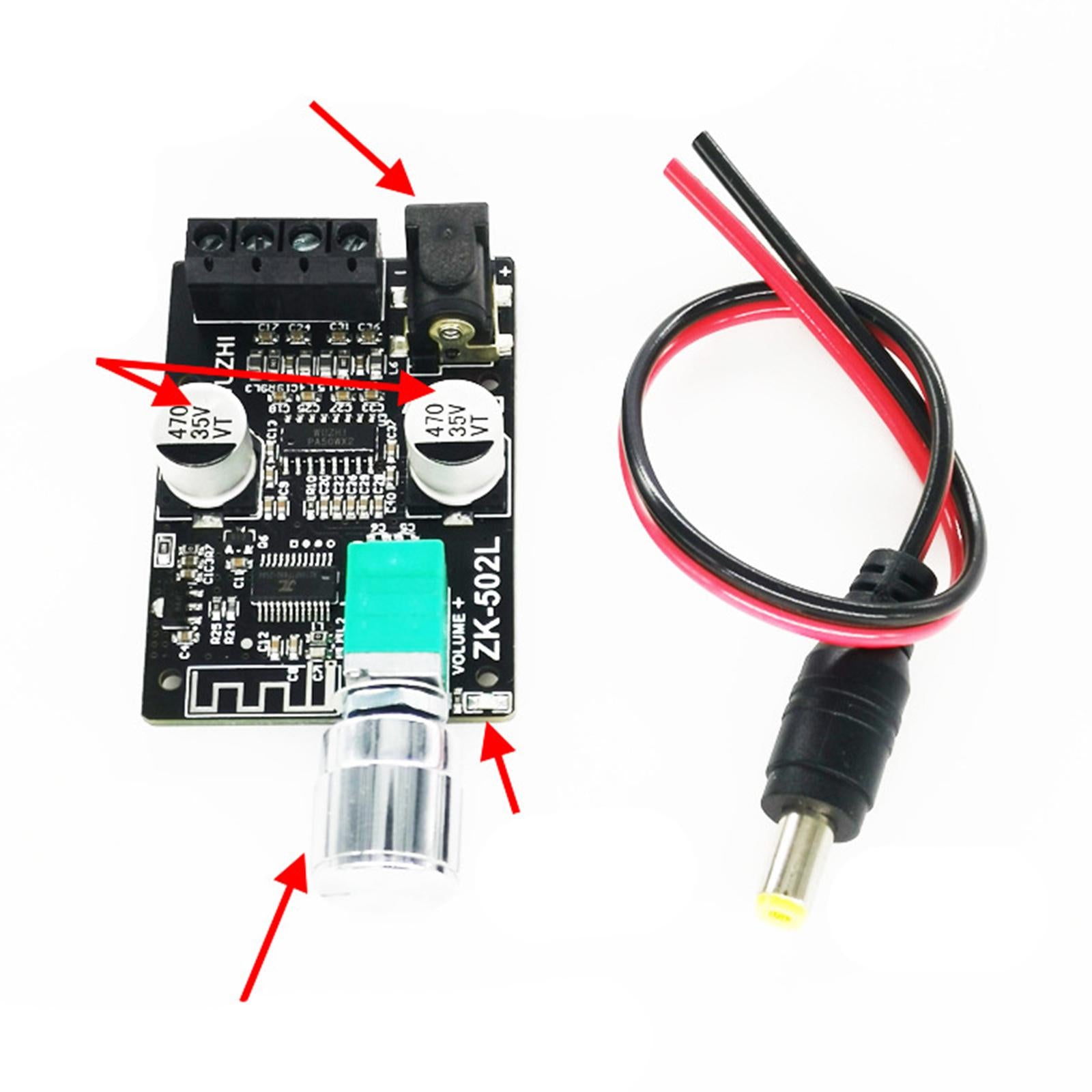 DC524V Bluetooth 5.0 Amplifier Board for DIY Store Theater Square Speakers without shell