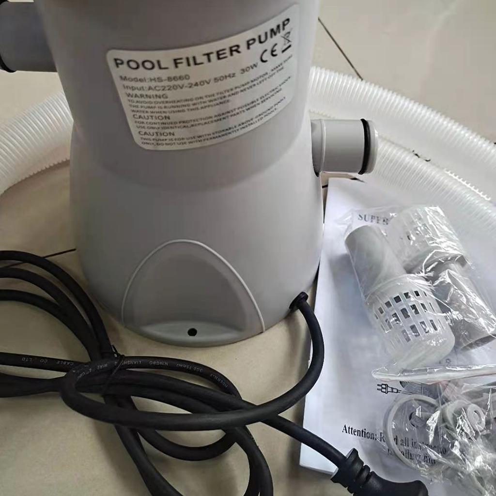 600 Gallons Swimming Pool Cartridge Filter Pump Kit with Accessory Plug: US