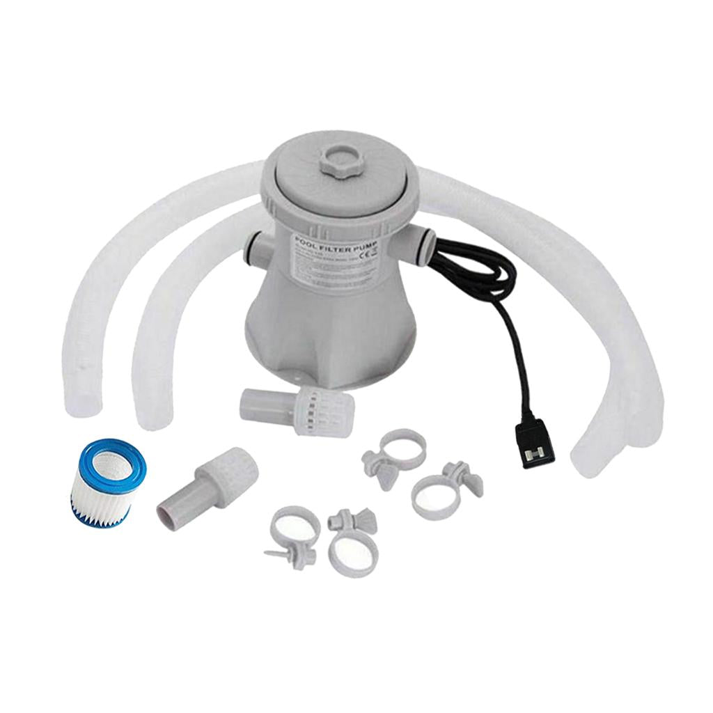 600 Gallons Swimming Pool Cartridge Filter Pump Kit with Accessory Plug: US