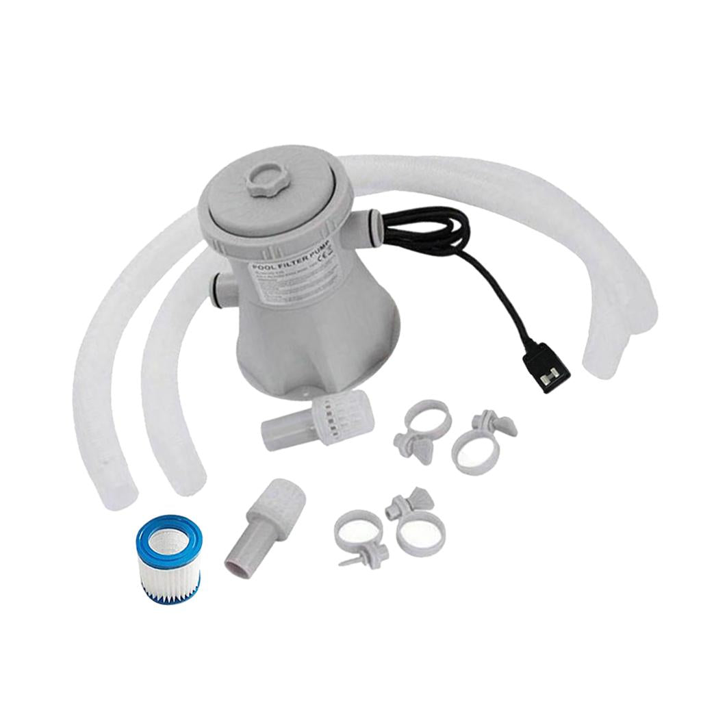 600 Gallons Swimming Pool Cartridge Filter Pump Kit with Accessory Plug: US