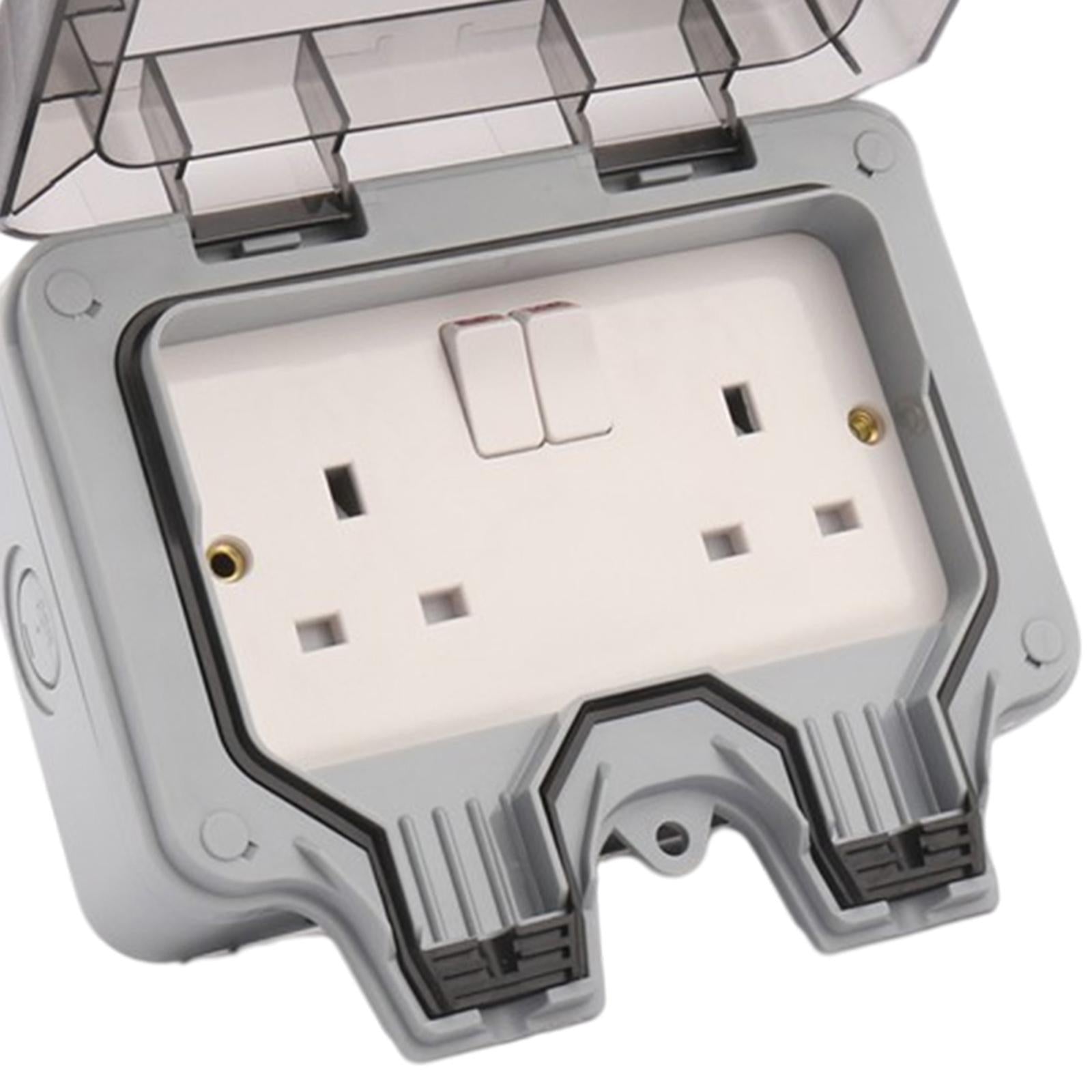 Outdoor Wall Socket Outlet Receptacle Outlet Switch Socket Park for Garage 2 Switch