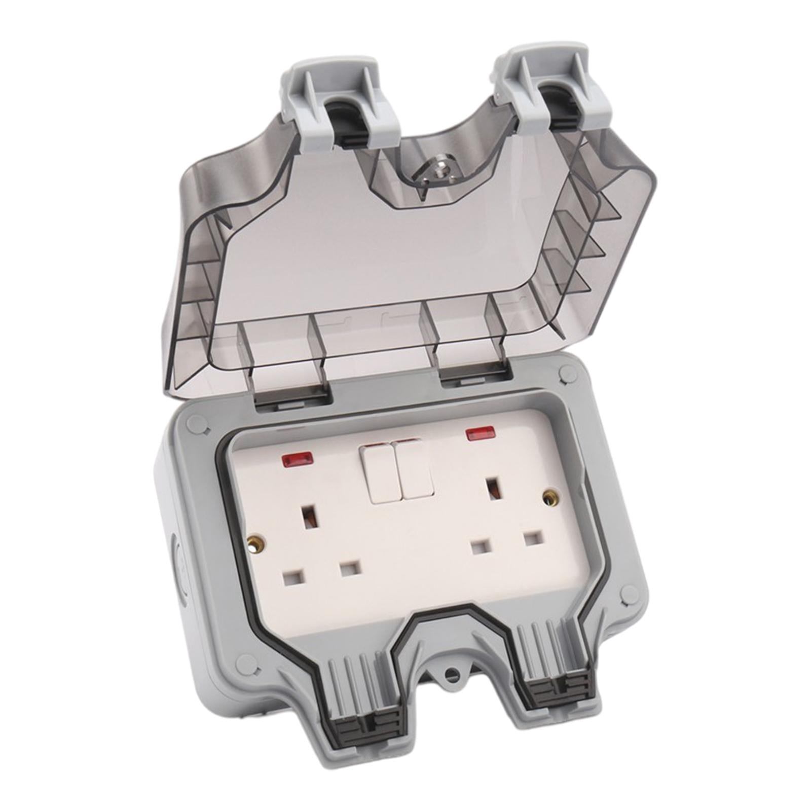 Outdoor Wall Socket Outlet Receptacle Outlet Switch Socket Park for Garage 2 Switch with Light