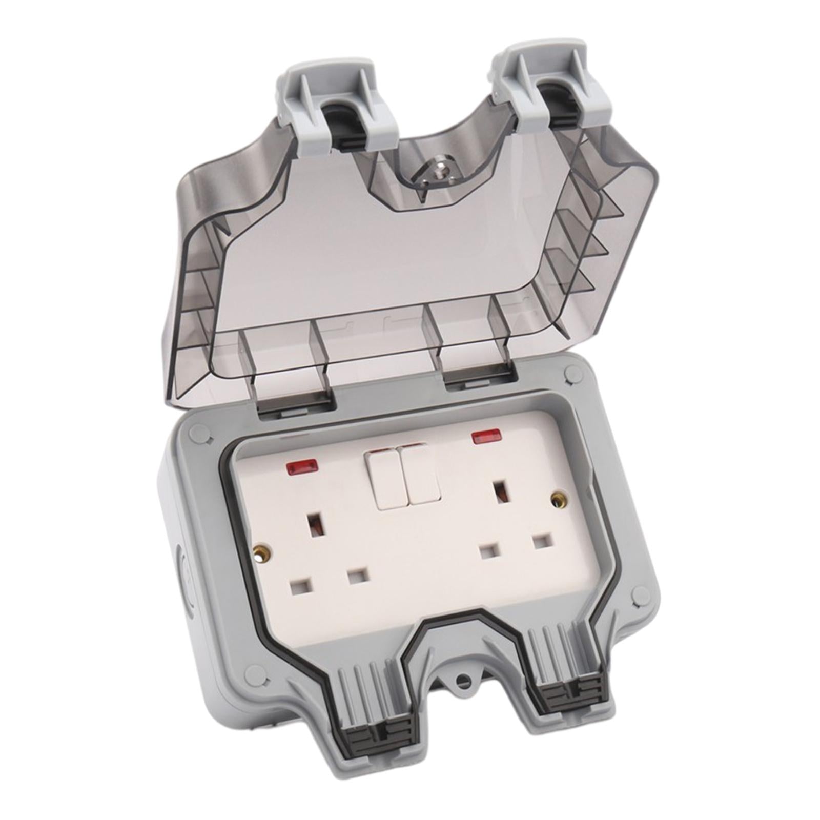 Outdoor Wall Socket Outlet Receptacle Outlet Switch Socket Park for Garage 2 Switch with Light