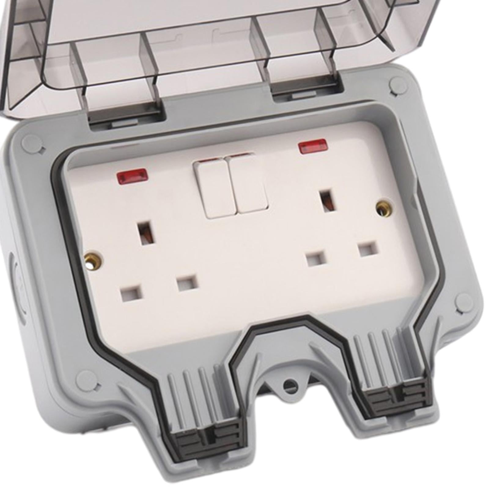 Outdoor Wall Socket Outlet Receptacle Outlet Switch Socket Park for Garage 2 Switch with Light