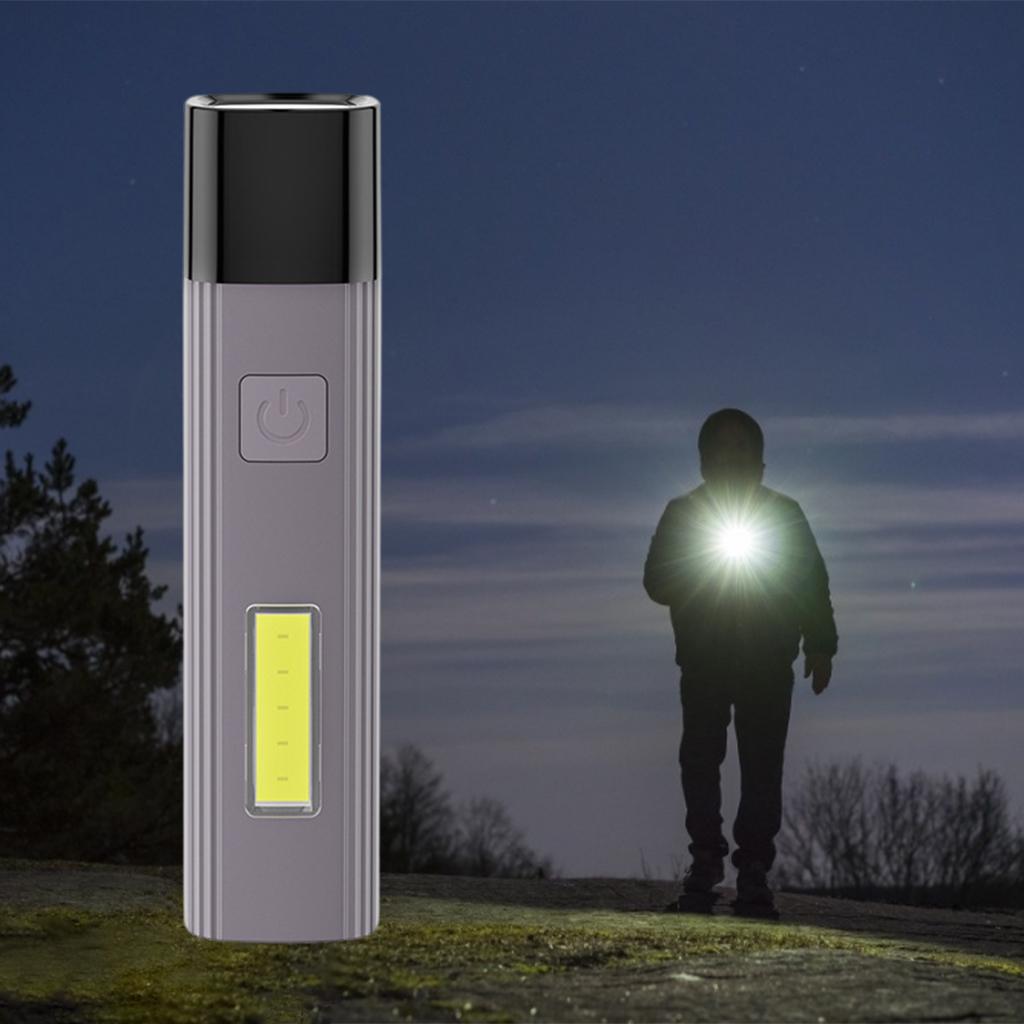 Portable Torch Lamp Wear-resisting Flashlight Emergency Outdoor Light Gray