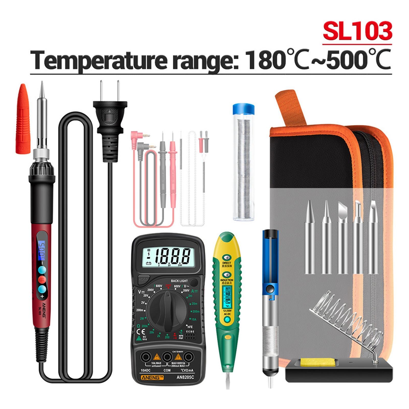 60W Temperature Adjustable Electric Soldering Iron Weld Tin Welding Pen SL103 US 16Set