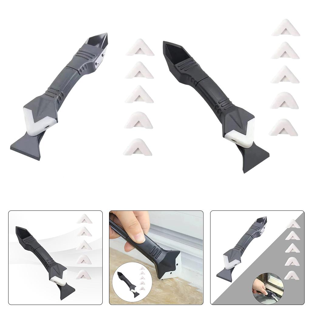 3 In 1 Glue Shovel Angle Scraper Caulking Tool Multifunctional Rubber Shovel Plastic Head