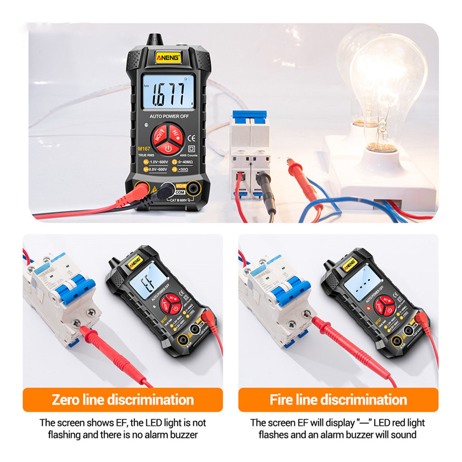 Handheld Multifunction Multimeter AC DC Resistance Tester Meter for Current