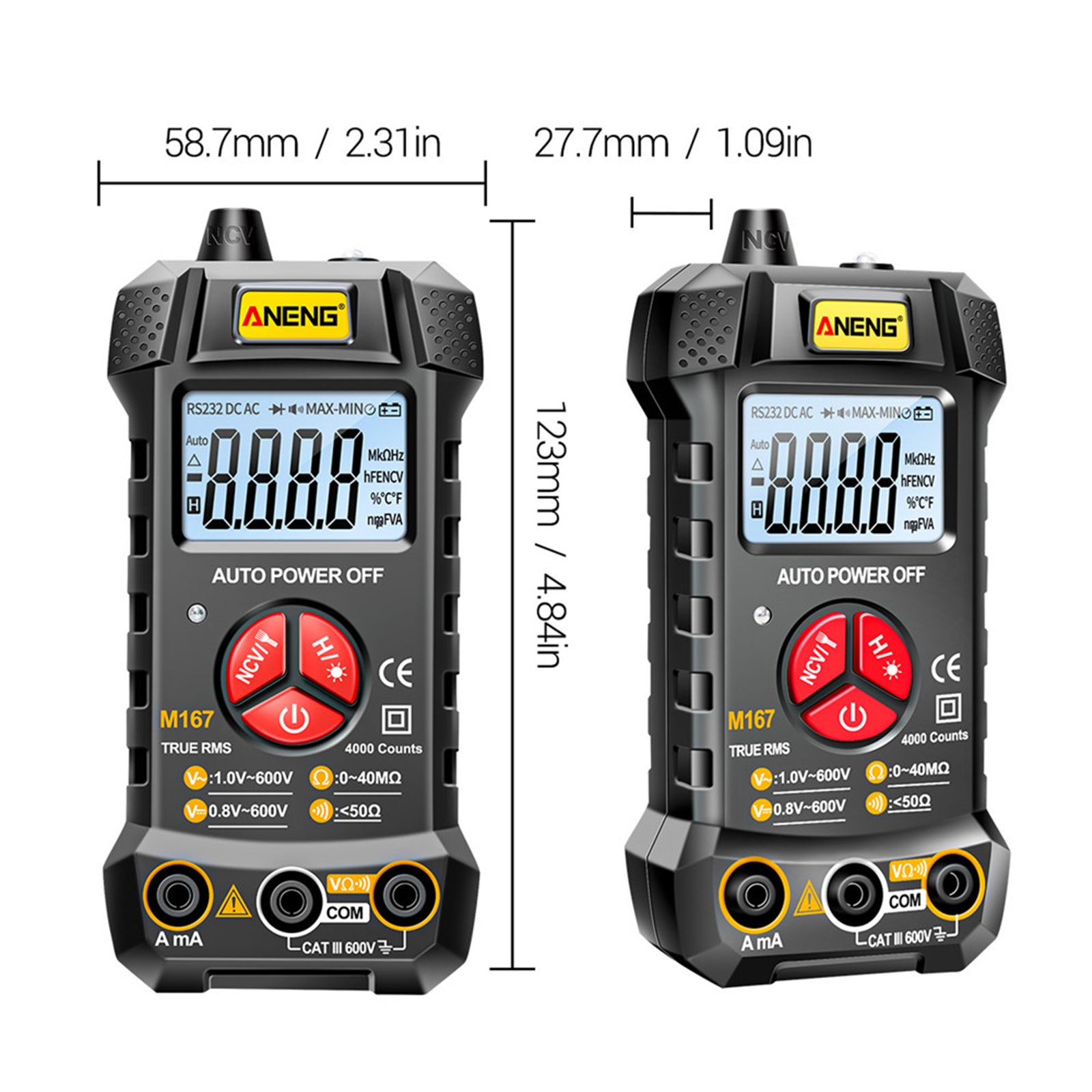 Handheld Multifunction Multimeter AC DC Resistance Tester Meter for Current