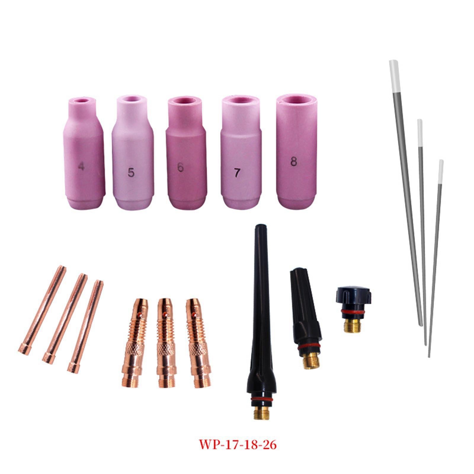 17Pcs TIG Welding Torch Gas Lens Collets Body Accessories for WP-17/18/26