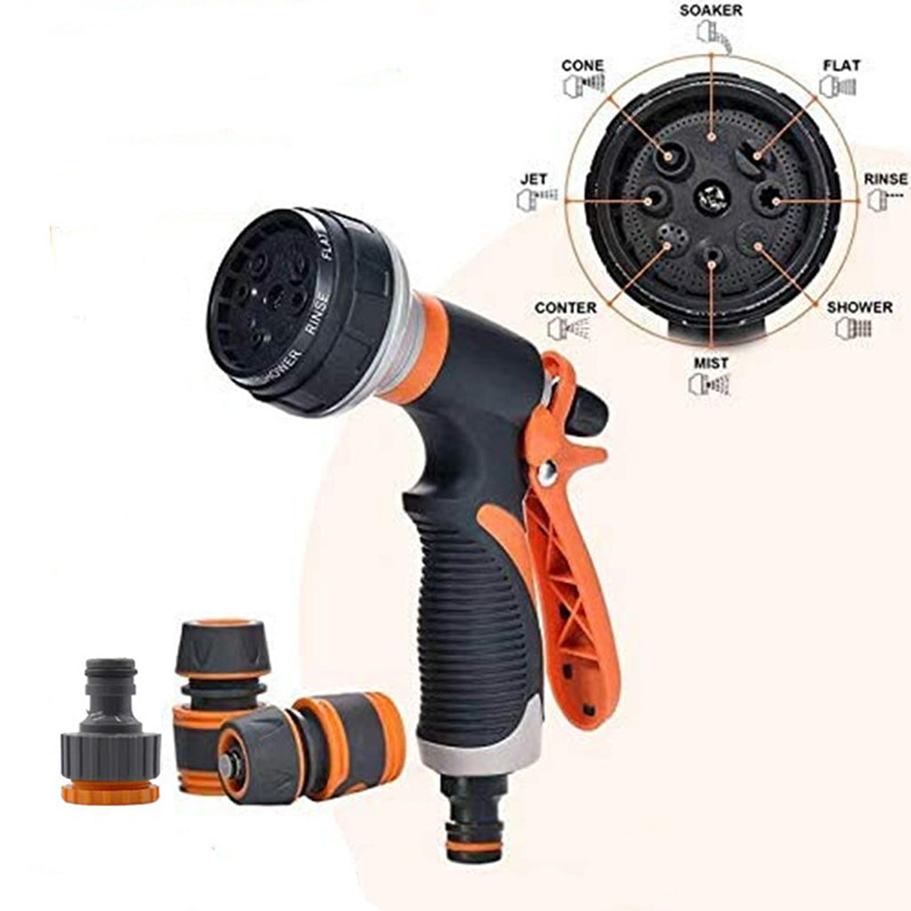 Water Nozzle Sprayer,Heavy Duty,Adjustable 8 Patterns Clean for Car Wash