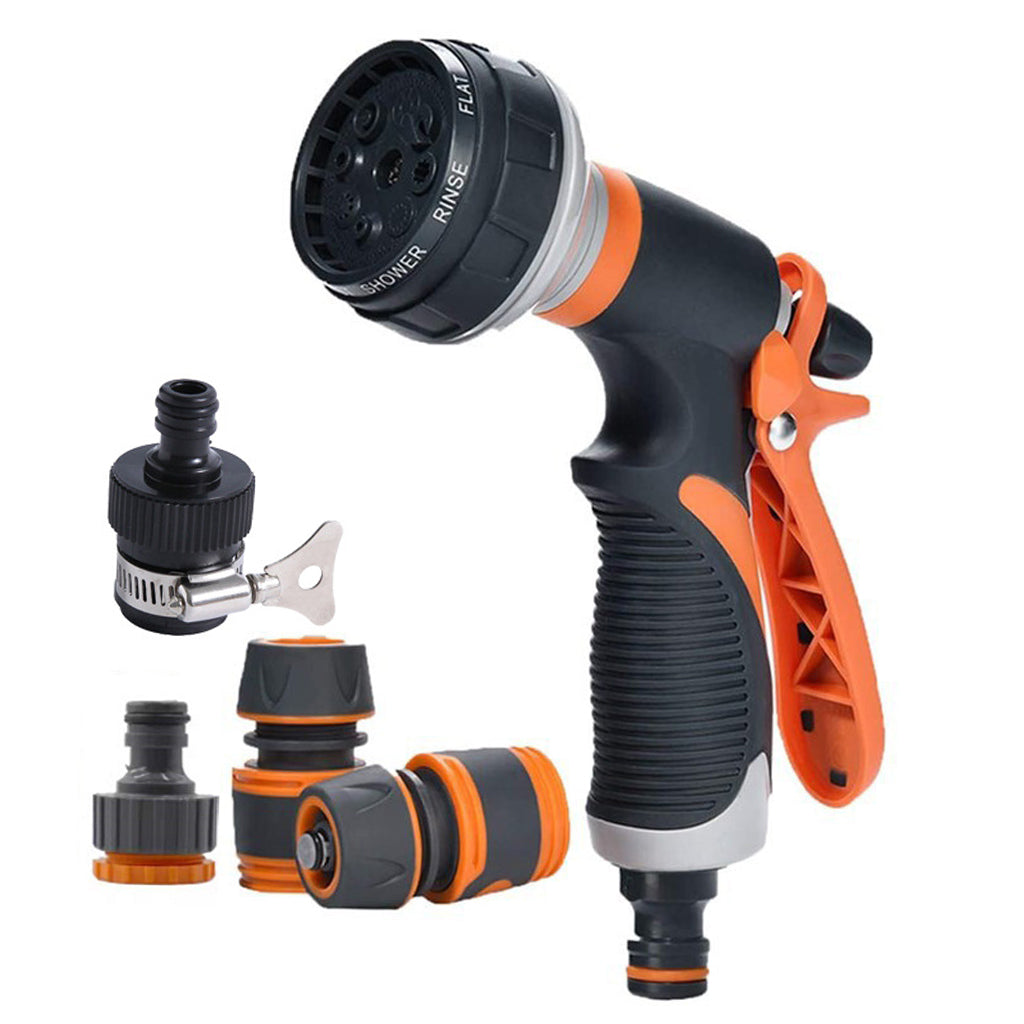Water Nozzle Sprayer,Heavy Duty,Adjustable 8 Patterns Clean for Car Wash